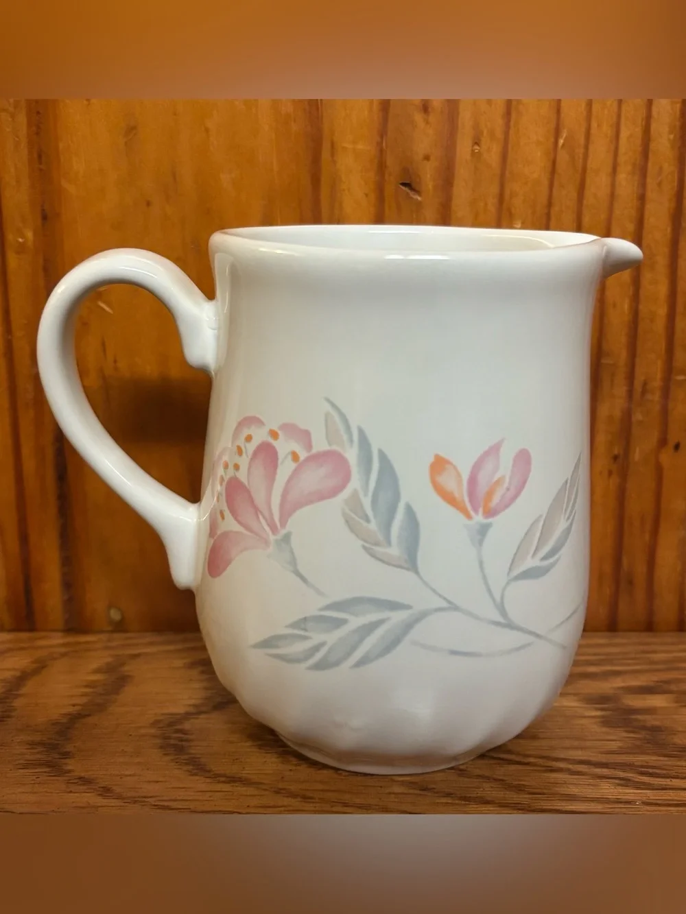 VTG Corelle Coordinates Pink Trio Stoneware Creamer Pitcher Swirl
